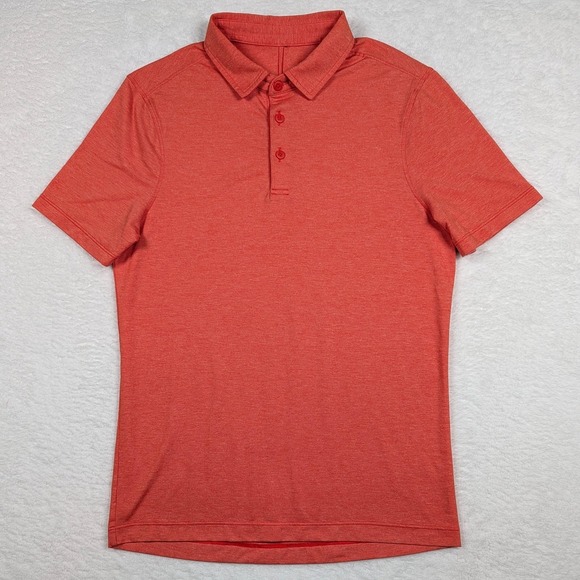 lululemon athletica Other - Lululemon Polo Shirt Mens Small Orange Performance Golf Stretch Athletic